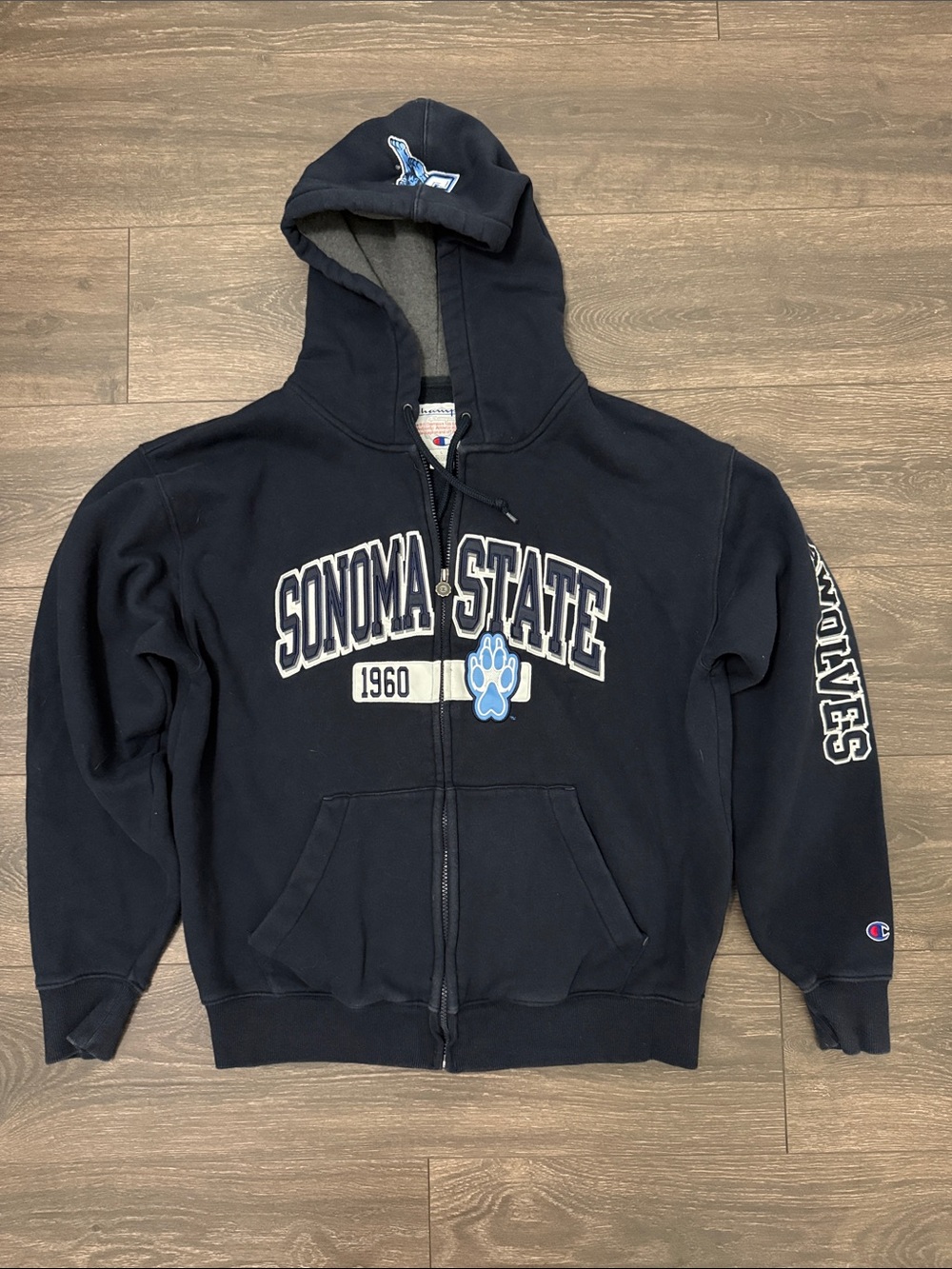 Y2k Sonoma State University Zip up Hoodie Sweatshirt